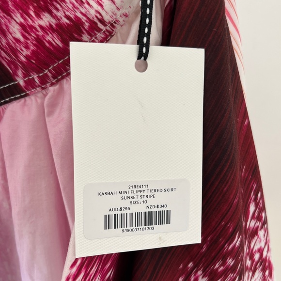 AJE Kasbah Mini Flippy Skirt Sunset Stripe - SIZE 10 RRP $295 - NWT - Picture 5 of 6